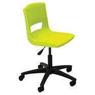 Chaise technique sur roulettes coque polypropylène Postura+ coloris vert
