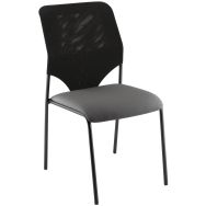 Chaise visiteur Diaz piètement noir coloris gris