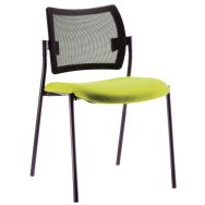 Chaise visiteur Tendance piètement noir assise coloris Pistache