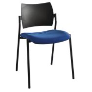 Chaise visiteur Tendance piètement noir coloris bleu