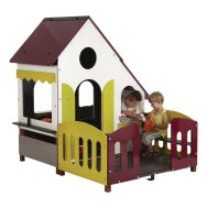 Chalet modèle avec terrasse fixation platines-Wiki Cat