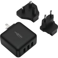Chargeur avec adaptaeur de voyage - 3 ports USB