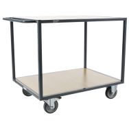 Chariot 2 plateaux bois 1000x600 mm - 500 kg - Roues TPR