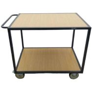 Chariot 2 plateaux bois 1400x800 mm - 500 kg - Roues PU