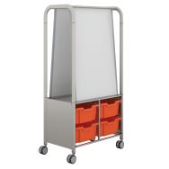 Chariot Callero Makerhub et 4 bacs H.15 cm-Gratnells