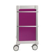 Chariot Caméléon Prune équipé avec tablette + 3 rails MDOSE