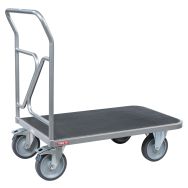 Chariot à dossier fixe avec plateau tapis - Capacité 400 kg - Gris
