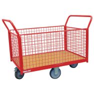 Chariot à dossiers/ridelles grillagés Force 500 kg roues en losange - FIMM