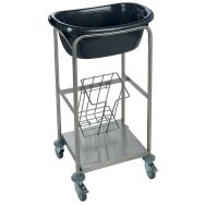 Chariot à linge Hygilinge avec une bassine et 2 supports sac poubelle
