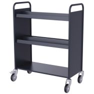 Chariot à livres 4 bacs CD DVD double face anthracite 7016