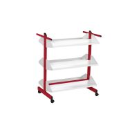 Chariot à livres Zédia coloris rouge RAL 3000