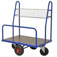Chariot à plateforme en contreplaqué avec panier, 500 kg