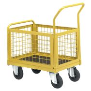 Chariot bas 4 côtés grillagés TW HMS 750 Force 400 kg roue pleine