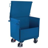 Chariot caisse acier ergonomique - 1 paroi 1/2 rabattable -Capacité 500 kg