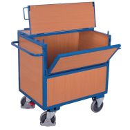 Chariot caisse bois ergonomique - 1 paroi 1/2 rabattable -Capacité 500 kg