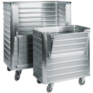 Chariot conteneur aluminium - Panneau 1/2 rabattable