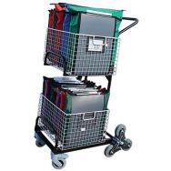 Chariot de distribution 2 corbeilles roues étoilées
