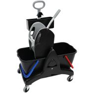 Chariot de lavage 2 x 15 L avec bac produit Presse et Poignée latérale
