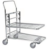 Chariot de manutention 2 tablettes charge maxi 300 kg