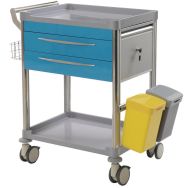 Chariot de soins Mdose 2 Tiroirs tout équipé bleu