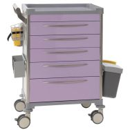 Chariot de soins Mdose 5 Tiroirs tout équipé Lilas