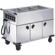 Chariot distribution de repas chauffés fermés 3 cuve SAG 3