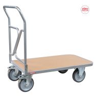 Chariot dossier rabattable plateau bois Capacité 400 kg - Gris