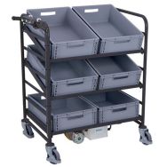 Chariot élec B-Well 6 bacs norme EU 825x610mm 200kg