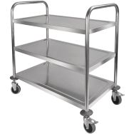 Chariot en acier inoxydable 3 plateaux 710x410xH810 mm