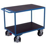 Chariot ergonomique 2 plateaux antidérapants - Capacité 1000 Kg