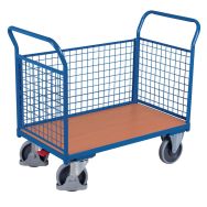 Chariot habillage grillagé 400 et 500 kg - 2 dossiers +1 ridelle
