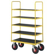 Chariot haut 5 plateaux - Force 400 kg - roue pneumatique