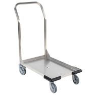 Chariot inox - 1 dossier fixe - Force 120 kg plateau 700x465 mm