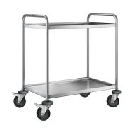 Chariot inox - 2 plateaux - Force 120 kg