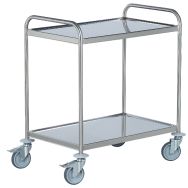 Chariot inox 2 pltx Force 120 kg Plateau 470 mm Ht : 960 mm