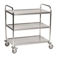 Chariot inox classe C2 18/0 3 tablettes 910x590x940mm capacité 100Kg