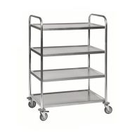Chariot inox classe C2 18/0 4 tablettes 910x590x1260mm capacité 100Kg