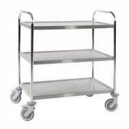 Chariot inox classe C3 18/8 3 tablettes 910x590x965mm capacité 100Kg