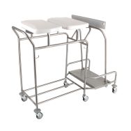 Chariot modèle 2 sacs avec couvercle et collecteur Hygicar III Plus