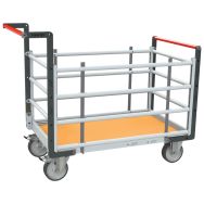 Chariot modulaire tube 2 dossiers et 2 ridelles