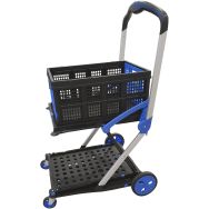 Chariot pliable porte bac avec bac pliant