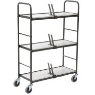 Chariot pour classeurs - 3 plateaux 730x275 mm - Capacité 10