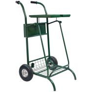 Chariot voirie Mobisac 2x110l couvercle roues pneumatique vert mousse 6006