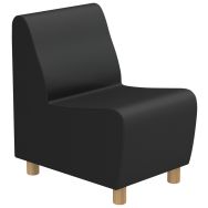 Chauffeuse 1 place Izari pied bois enduit PVC M1 Noir