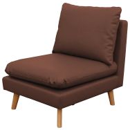 Chauffeuse 1 place Riga enduit PVC brun classé non feu