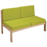 Chauffeuse 2 places Autize structure Naturel PVC Anis