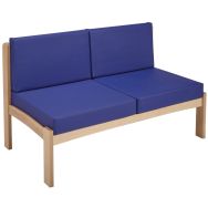 Chauffeuse 2 places Autize structure Naturel PVC Bleu