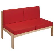 Chauffeuse 2 places Autize structure Naturel PVC Rouge