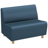 Chauffeuse 2 places Izari pied bois enduit PVC M1 Pétrole