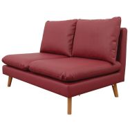 Chauffeuse 2 places Riga enduit PVC lie de vin classé non feu